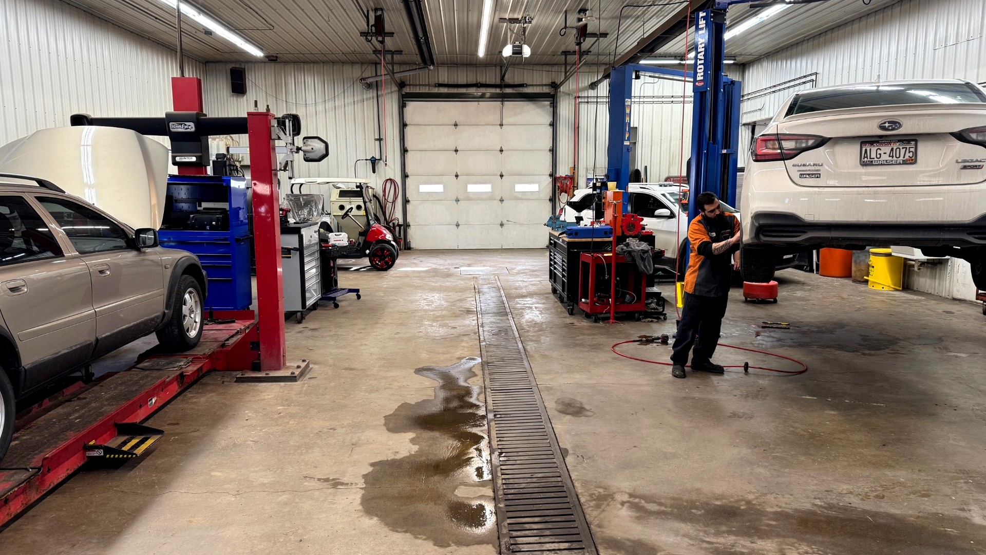 Courtesy Auto Repair service bay in Ellsworth Wisconsin